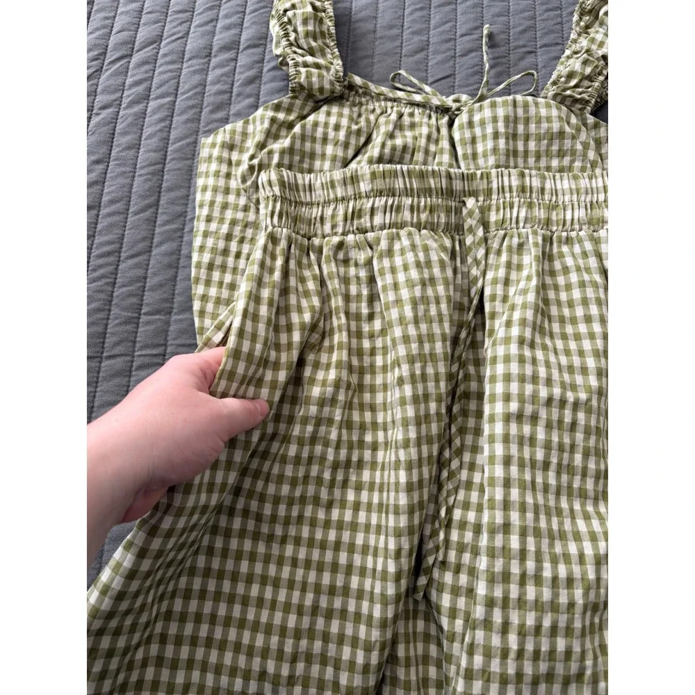 Olive Gingham A-Line Skirt Set - Women - Picture 6 of 7